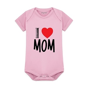 arvesa baby romper mom theme for baby boy and baby girl cotton 012 months design no 178 - i love mom