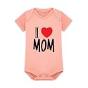 ARVESA Baby Romper Mom Theme for Baby Boy and Baby Girl Cotton 0–12 Months Design No 178 - I Love Mom