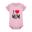 ARVESA Baby Romper Mom Theme for Baby Boy and Baby Girl Cotton 0–12 Months Design No 178 - I Love Mom
