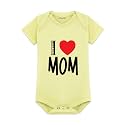 ARVESA Baby Romper Mom Theme for Baby Boy and Baby Girl Cotton 0–12 Months Design No 178 - I Love Mom