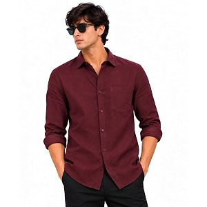 Arvest Mens Solid Linen Casual Shirt