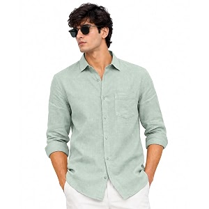 Arvest Mens Solid Linen Casual Shirt