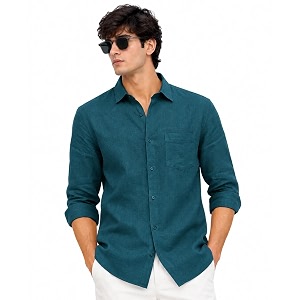 Arvest Mens Solid Linen Casual Shirt