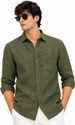 Arvest Men Solid Casual Green Shirt