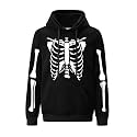 Arvilhill Men's Halloween Pumpkin Hoodies Skeleton Sweatshirts with Pocket