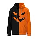 Arvilhill Men's Halloween Pumpkin Hoodies Skeleton Sweatshirts with Pocket