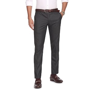 arvind smart waist solid formal trousers