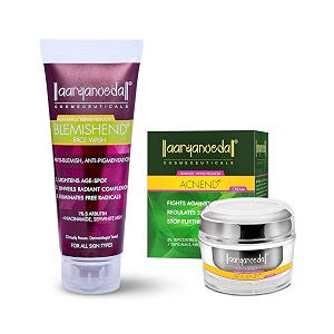 aryanveda blemishend face wash 60ml and acnend anti acne cream 50gm