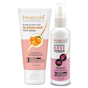 aryanveda blemishend face wash 60ml and rose face toner 100ml