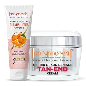 aryanveda blemishend face wash 60ml and tanend advance tan remover face cream 50gm