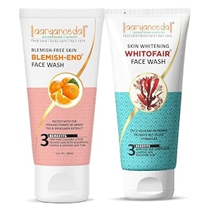 aryanveda blemishend face wash 60ml and whitofair unisex face wash that brightens up skin  uv absorption  regulates melanin 60ml