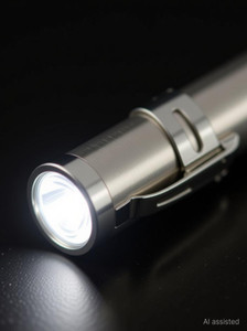 aryshaa superior mini flash light torches stainless steel led flashlight round moon shape with keychain pen for campingdoctorsdentist moon light torch