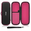 ASA TECHMED Protective Stethoscope Carrying Case with Double Mesh Storage (Black-Pink)