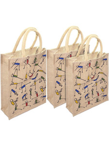 Asbah YOGA PRINT JUTE SHOPING HAND BAG