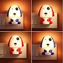 Ascension Pack of 4 Cute Dog Shape LED Night Lamp with Switch Plug-in Wall Night Light Warm Soft Glow Decorative Light for Bedroom, Hallway Kids Room Kids Birthday Party Return Gifts Item Random Color