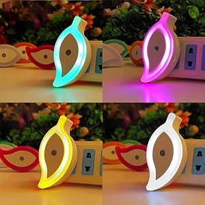 ascension pack of 4 leaf shape night lamp for kids wall lamp children sleep light night lamp for baby nursing kids birthday gift night light for kids room energy-saving night lamp random color