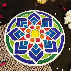ascension portable rangoli stencils 112inches for diwali dcor home decoration diy craft reusable templates for floor table just fill with rangoli atta rangoli mats for decoration design 4