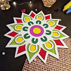 ascension portable rangoli stencils 11inches for diwali dcor home decoration diy craft reusable templates for floor table just fill with rangoli atta rangoli mats for decoration design 1