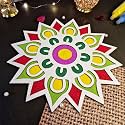 Ascension Portable Rangoli Stencils (11inches) for Diwali Décor Home Decoration DIY Craft Reusable Templates for Floor Table Just Fill with Rangoli Atta Rangoli Mats for Decoration (Design 1)