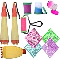 Ascension Rangoli Making tooks Kit Design Draw Rangoli Making Kit 2 Rangoli Pen 3 Fillers 1 Roller 1 Outliner 3 12x12inches Rangoli Stencils