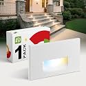 ASD LED Recessed Step Light Fixture, Dusk to Dawn Outdoor Stair Tread Lighting | 3CCT, Photocell, Waterproof, ETL Listed | 3W 120LM 3000K-5000K 120V | Staircase Hardwired Illumination | White