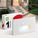 ASD LED Recessed Step Light Fixture, Dusk To Dawn Outdoor Tread Lighting | 3CCT, Motion Sensor, Photocell, Waterproof, ETL Listed | 3W 120LM 3000K-5000K 120V | Staircase Hardwired Illumination | White