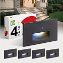 ASD LED Step Light 4-Pack | Dusk to Dawn, Stair Riser, Deck | Black