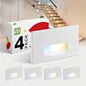 ASD LED Recessed Step Light Fixture, Outdoor &amp; Indoor Stair Tread Lighting | 3CCT, Dimmable, Waterproof, ETL Listed | 3W 120LM 3000K-5000K 120V | Staircase Hardwired Illumination | White, 4 Pack