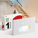 ASD LED Recessed Step Light Fixture, Outdoor &amp; Indoor Stair Tread Lighting | 3CCT, Motion Sensor, Waterproof, ETL Listed | 3W 120LM 3000K-5000K 120V | Staircase Hardwired Illumination | White