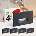 ASD LED Step Light 4-Pack | Stair Riser, Deck, Hallway, Pathway | Black