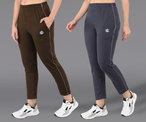 asdf solid women brown grey track pants
