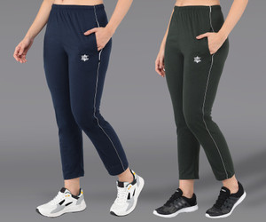asdf solid women dark blue dark green track pants