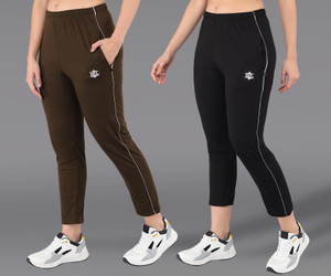 asdf pack of 2 women solid multicolor track pants