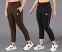 ASDF Pack of 2 Women Solid Multicolor Track Pants