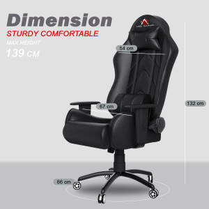 ase gaming gold series ergonomic gaming chair with head  lumbar pillow gaming chair black