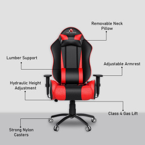 ase gaming gold series ergonomic gaming chair with head  lumbar pillow gaming chair maroon