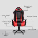 ASE Gaming Gold Series Ergonomic Gaming Chair with Head & Lumbar Pillow Gaming Chair (Maroon)