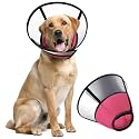 ASENKU Adjustable Dog Cone Collar, Comfortable Cone for Dogs After Surgery, Soft Protective Pet Recovery Collar for Large Medium Small Dogs, Elizabethan Collar Dog Red, M