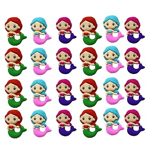 asera 24 pcs mermaid ocean princess erasers for kids cute fantasy sea theme stationery birthday return gifts party favors school supplies amp goodie bags