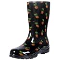 Asgard Women's Mid Calf Rain Boots Printed Waterproof Rubber Boots Short Garden Shose
