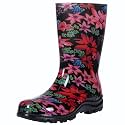 Asgard Women's Mid Calf Rain Boots Printed Waterproof Rubber Boots Short Garden Shose