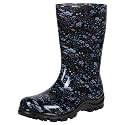 Asgard Women's Mid Calf Rain Boots Printed Waterproof Rubber Boots Short Garden Shose