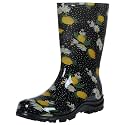 Asgard Women's Mid Calf Rain Boots Printed Waterproof Rubber Boots Short Garden Shose