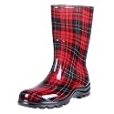Asgard Women's Mid Calf Rain Boots Printed Waterproof Rubber Boots Short Garden Shose