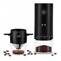 Ash & Roh Electric Coffee Grinder & Pour Over Brewer Set – Compact Adjustable Burr Grinder with Reusable Filter, One‑Touch Drip Coffee Maker for Home Use