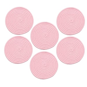 ash amp roh - set trivets set 100 pure cotton thread weave hot pot holders set stylish coasters hot pads hot matsspoon rest for cooking and baking by diameter 8 inches 6 pink
