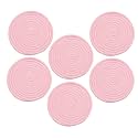Ash & Roh® - Set Trivets Set 100% Pure Cotton Thread Weave Hot Pot Holders Set Stylish Coasters, Hot Pads, Hot Mats,Spoon Rest for Cooking and Baking by Diameter 8 Inches (6, Pink)