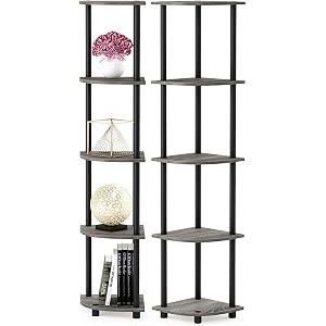 ash amp roh steel - standing corner wall shelf  5 tier rack floor wall shelves for living bed room home office multipurpose utility storage organiser for home dcor 5 tier corner rack
