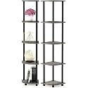 Ash &amp; Roh steel - Standing Corner Wall Shelf | 5 Tier Rack Floor Wall Shelves For Living Bed Room Home Office |Multipurpose Utility Storage Organiser For Home Décor (5 Tier Corner Rack)