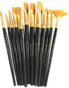 Asha Craft Artist 12pcs Professional Nylon Painting Pens Wooden pole Acrylic Oil Watercolor Artist Paint Brush Set